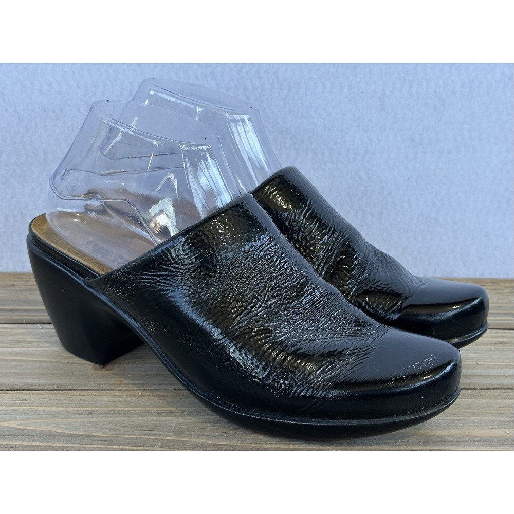 Naot Dream Mule Clog Patent Leather Women 40 9 Black Excellent